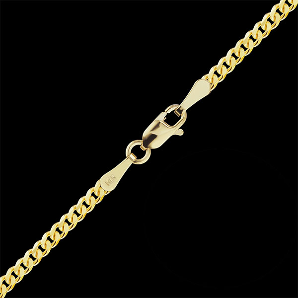 2.4mm Heavy Curb Chain Necklace 14K Gold