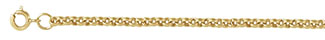 2mm 14K Gold Rolo Link Chain Necklace