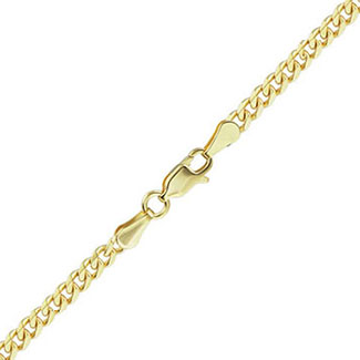 14k gold 4.2mm rounded, heavy curb chain necklace