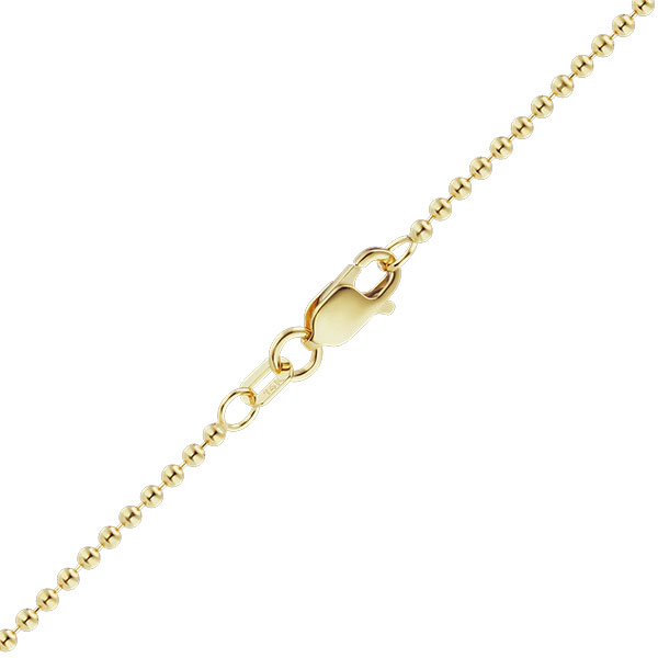1.5mm Beaded Ball Chain Necklace 14K Gold
