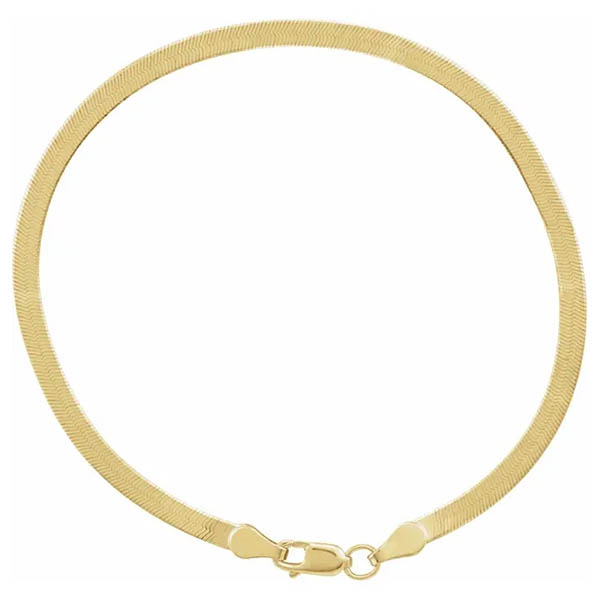 14k gold 2.8mm flexible herringbone bracelet