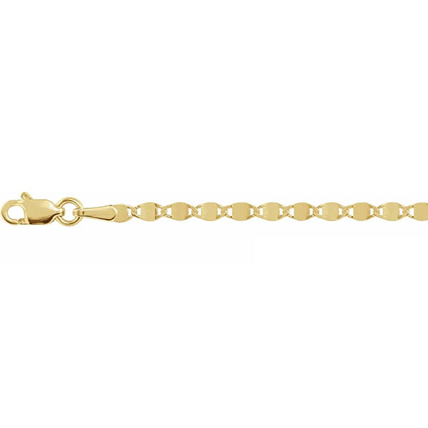 14k gold 2.7mm mirror chain necklace for women