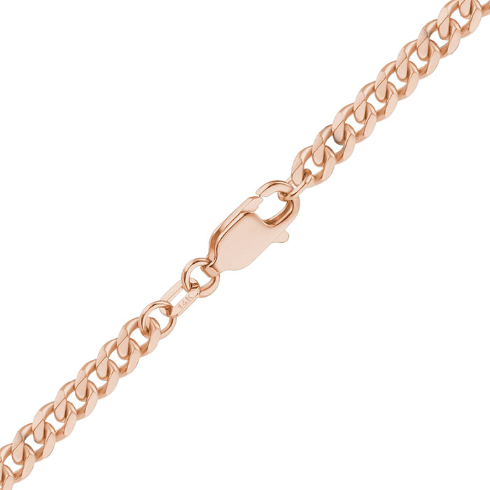 2.4mm 14K Rose Gold Curb Chain Necklace