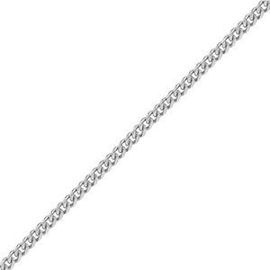 14k white gold 2.4mm curb chain necklace