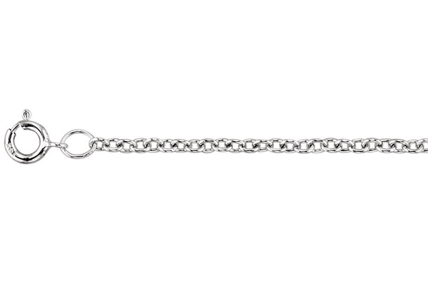 14K White Gold Cable Chain Necklace, 1.5mm
