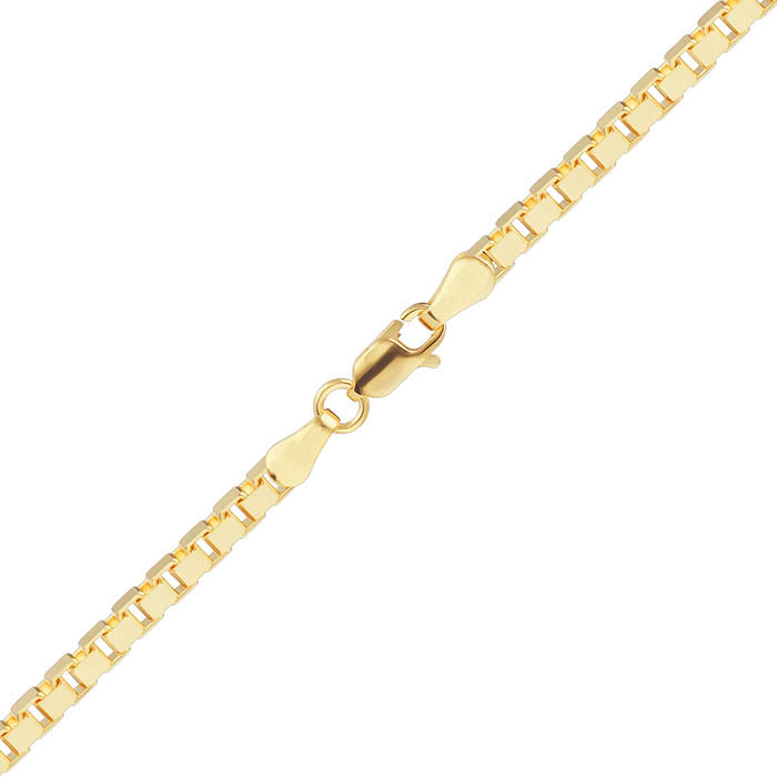 18k gold 2.5mm venetian box chain necklace