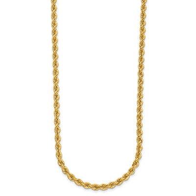 18K Gold 2.5mm Rope Chain Necklace