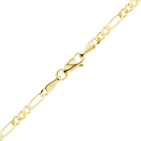 18k solid gold 2.7mm figaro chain necklace