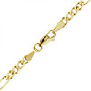 18K Solid Gold 3.8mm Figaro Chain Necklace 4
