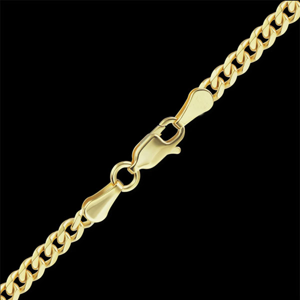 18K Gold 2.4mm Curb Chain Necklace