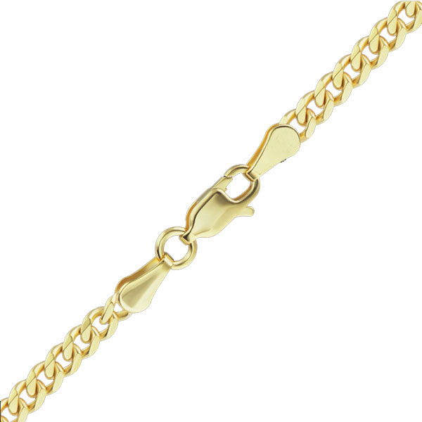 18k solid gold 4.2mm curb chain necklace