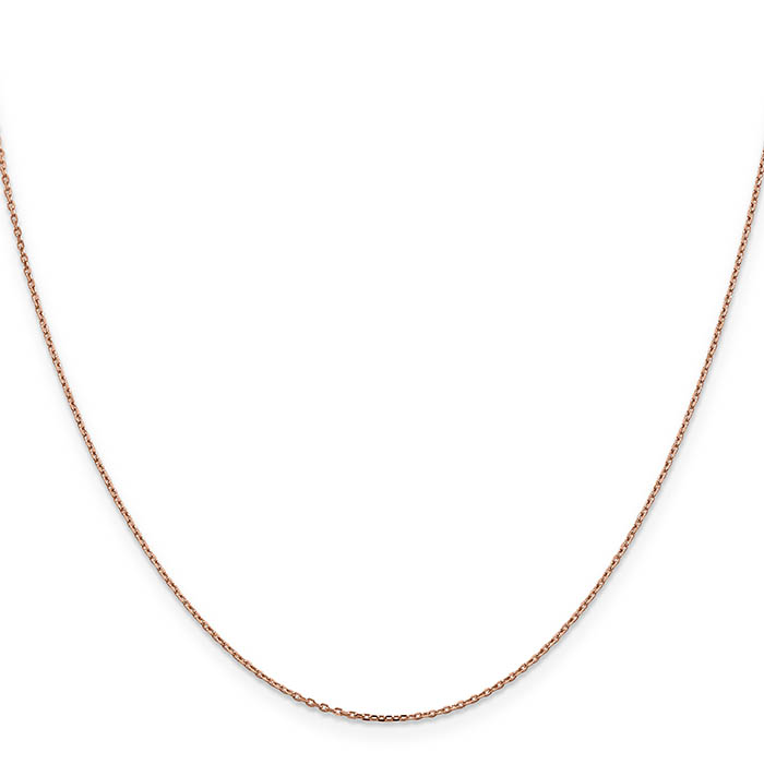 1mm 14K Rose Gold Cable Chain Necklace