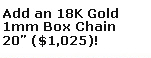 18K Gold Box Chain, 20 Inches