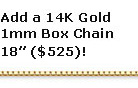 Add a 14K Solid Gold 18" Box Chain