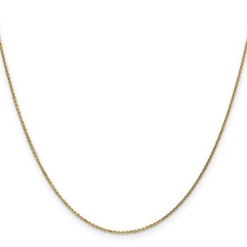 1mm 14K Gold Diamond-Cut Cable Chain Necklace
