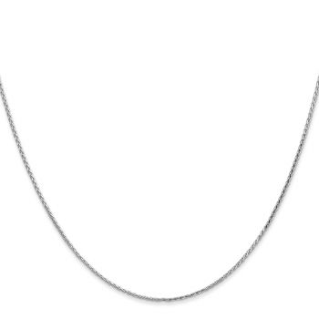1mm 14K White Gold Diamond-Cut Parisian Wheat Chain Necklace