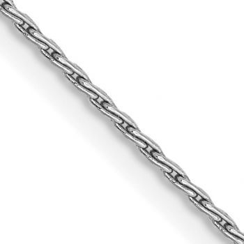 1mm 14K White Gold Round Parisian Wheat Chain Necklace 2