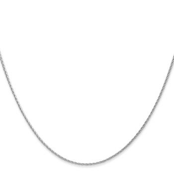1mm 14K White Gold Round Parisian Wheat Chain Necklace