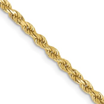 10K Gold 2.25mm Diamond-Cut Rope Chain Necklace 2