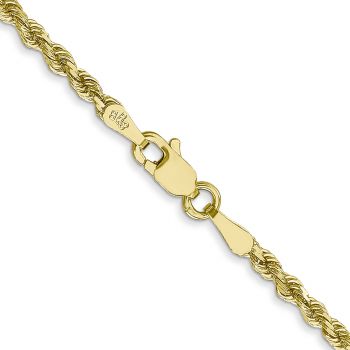 10K Gold 2.25mm Diamond-Cut Rope Chain Necklace 3