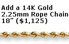 2.25mm Rope Chain, 20 Inches