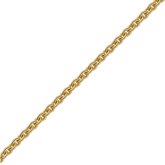 2.2mm 14K Solid Gold Cable Chain Necklace 