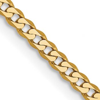 Italian 10K Gold 2.2mm Curb Chain Necklace 2