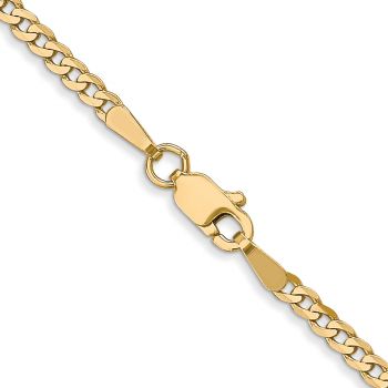 Italian 10K Gold 2.2mm Curb Chain Necklace 3