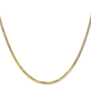 Italian 10K Gold 2.2mm Curb Chain Necklace