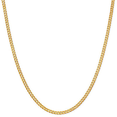 2.2mm Curb Link Chain Necklace 14K Gold