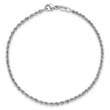 Italian 2.2mm Platinum Rope Bracelet 4