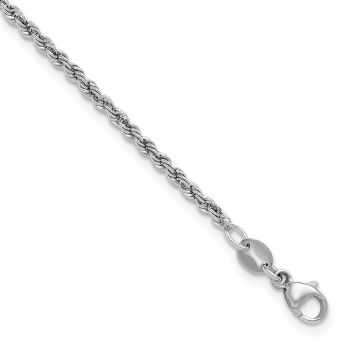 Italian 2.2mm Platinum Rope Bracelet