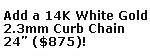 14K White Gold Curb Chain