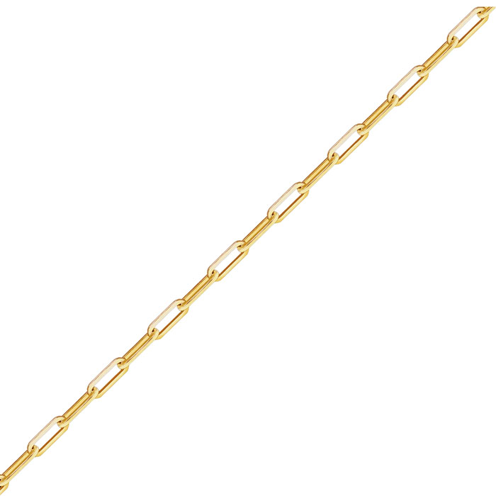 2.5mm 14K Gold Paper Clip Necklace