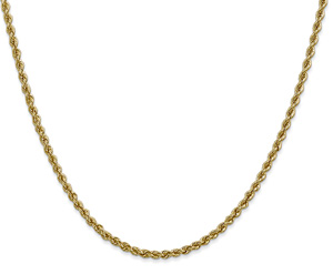 2.5mm 14K Solid Gold Regular Rope Chain