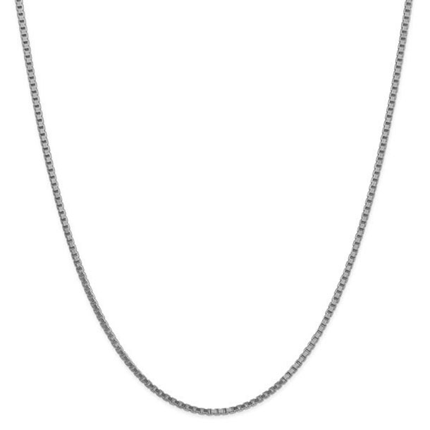 2.5mm heavy 14k white gold box chain necklace