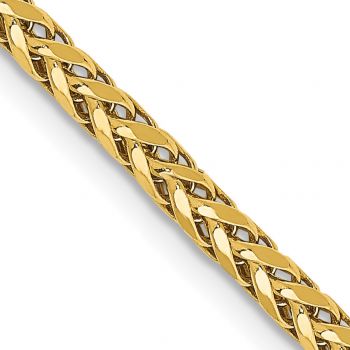 2.5mm 14K Gold Semi-Solid Diamond-Cut Parisian Wheat Chain 2