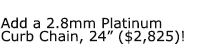 2.7mm Platinum Curb Chain 24 Inches