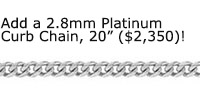 2.7mm Platinum Curb Chain 20 Inches