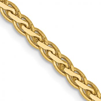 2.8mm Flat Parisian Wheat Chain Necklace in 14K Gold 2