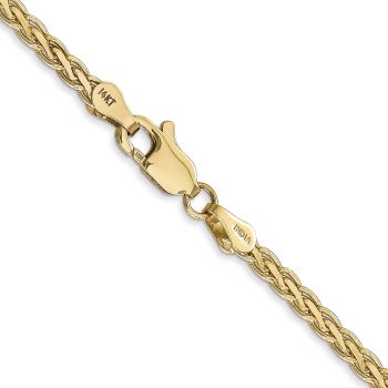 2.8mm Flat Parisian Wheat Chain Necklace in 14K Gold 3