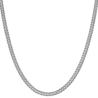 2.9mm 14k white gold curb chain necklace
