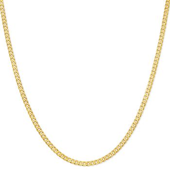 28 Inch 14K Gold 2.3mm Curb Link Chain Necklace