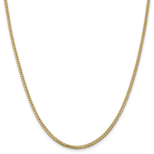 2mm Franco Chain Necklace in 14K Solid Gold, 24
