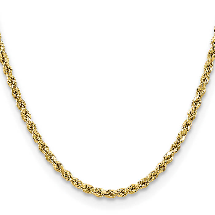 3.5mm 14k gold hollow rope chain
