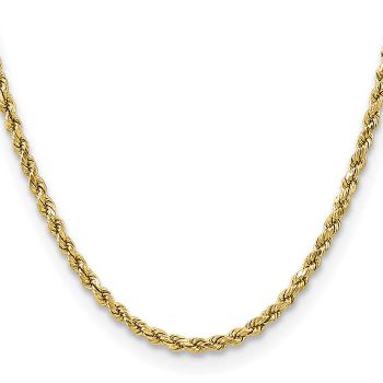 3.5mm 14K Gold Hollow Rope Chain