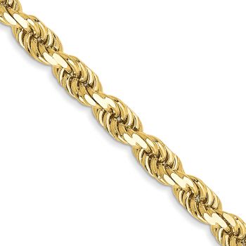 10K Gold 3.5mm Diamond-Cut Rope Chain Necklace 2