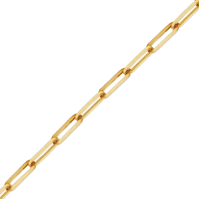 3.5mm 14K Gold Paper Clip Necklace