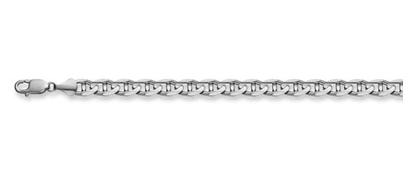 3.75mm 14k white gold mariner link chain necklace