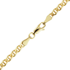 3.7mm 18k solid gold mariner chain necklace